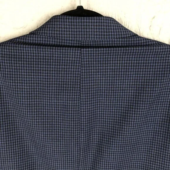 Calvin Klein Blazer Mens 38R Blue Check 100% Wool Extreme Slim Fit Jacket Coat - Picture 10 of 16